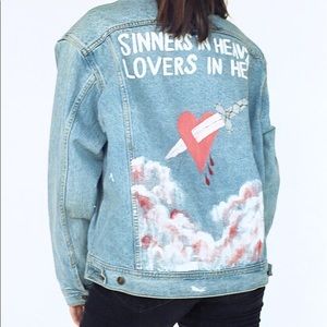 SINNER IN HEAVEN LOVERS IN HELL denim jacket